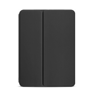 For iPad mini 6 Pure Color Dual-Folding Horizontal Flip Leather Tablet Case with Holder & Sleep / Wake-up Function(Black)