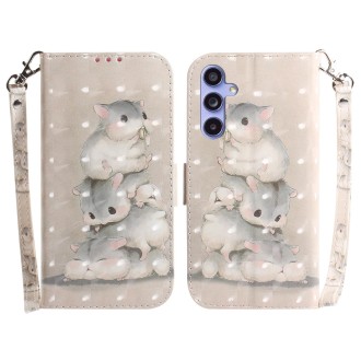 For Samsung Galaxy S23 FE 5G 3D Colored Horizontal Flip Leather Phone Case(Squirrels)