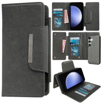 For Samsung Galaxy S23 FE 5G Multifunctional 7-Card Wallet Leather Phone Case(Grey)