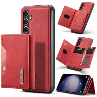 For Samsung Galaxy S23 FE 5G DG.MING M2 Series 3-Fold Multi Card Bag + Magnetic Phone Case(Red)