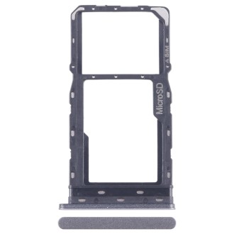 For T-Mobile Revvl 6 SIM Card Tray + Micro SD Card Tray (Black)