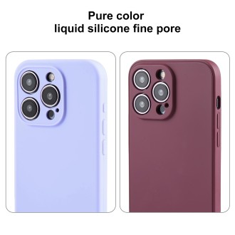 For iPhone 14 Pro Pure Color Liquid Silicone Fine Pore Phone Case(Light Brown)