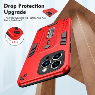 For iPhone 14 Pro Variety Brave Armor Finger Loop Holder Phone Case(Red)