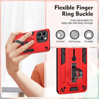 For iPhone 14 Pro Variety Brave Armor Finger Loop Holder Phone Case(Red)