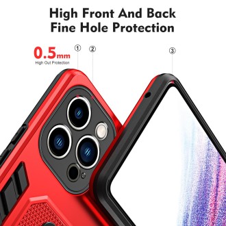 For iPhone 14 Pro Variety Brave Armor Finger Loop Holder Phone Case(Red)