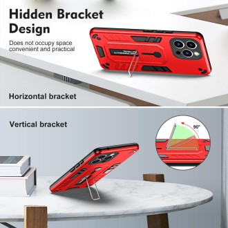 For iPhone 14 Pro Variety Brave Armor Finger Loop Holder Phone Case(Red)