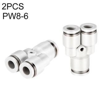 PW8-6 LAIZE 2pcsPW Y-type Tee Reducing Pneumatic Quick Fitting Connector