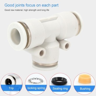 PE-12 LAIZE 2pcs PE T-type Tee Pneumatic Quick Fitting Connector