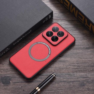 For Xiaomi 14 Pro Cloth Texture PU MagSafe Magnetic Phone Case(Red)