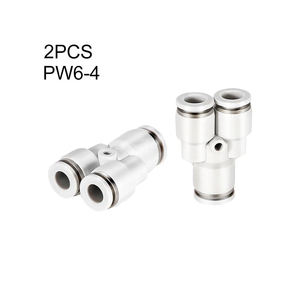 PW6-4 LAIZE 2pcsPW Y-type Tee Reducing Pneumatic Quick Fitting Connector