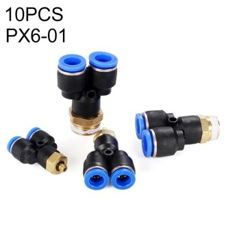 PX6-01 LAIZE 10pcs Plastic Y-type Tee Male Thread Pneumatic Quick Connector