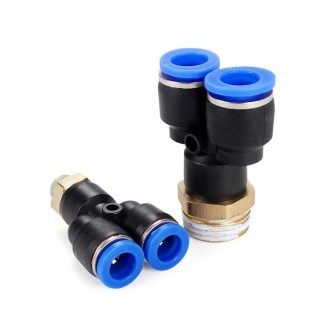 PX6-01 LAIZE 10pcs Plastic Y-type Tee Male Thread Pneumatic Quick Connector