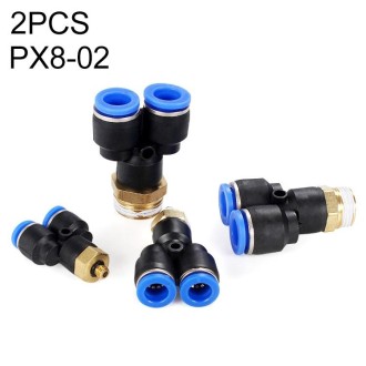 PX8-02 LAIZE 2pcs Plastic Y-type Tee Male Thread Pneumatic Quick Connector