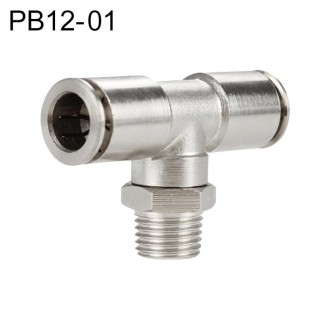 PB12-01 LAIZE Nickel Plated Copper Male Tee Branch Pneumatic Quick Connector