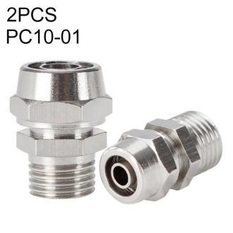 PC10-01 LAIZE 2pcs Nickel Plated Copper Pneumatic Quick Fitting Connector