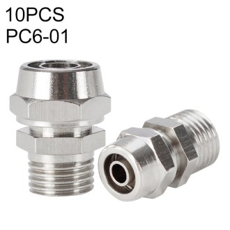 PC6-01 LAIZE 10pcs Nickel Plated Copper Pneumatic Quick Fitting Connector