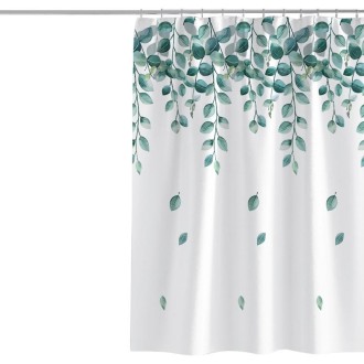 200x180cm Simple Fresh Style Home Shower Curtain Waterproof Thickened Bathroom Curtain Cloth With Hooks