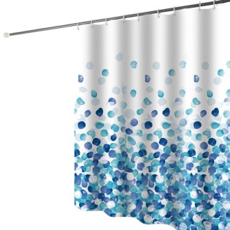 180x200cm Home Thickened Waterproof Shower Curtain Polyester Fabric Bathroom Curtain(Blue Petal)