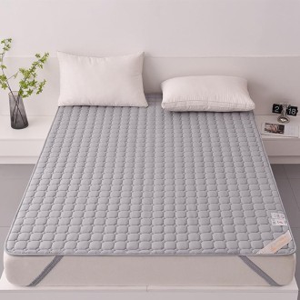 Soft And Breathable Soybean Cotton Thickened Non-Slip Mattress Pad, Size: 120x200cm(Square-Gray)