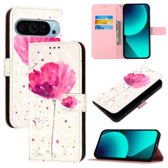 For Google Pixel 9 Pro XL 3D Painting Horizontal Flip Leather Phone Case(Flower)