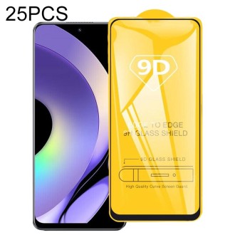 For Realme 10 Pro 25pcs 9D Full Glue Screen Tempered Glass Film