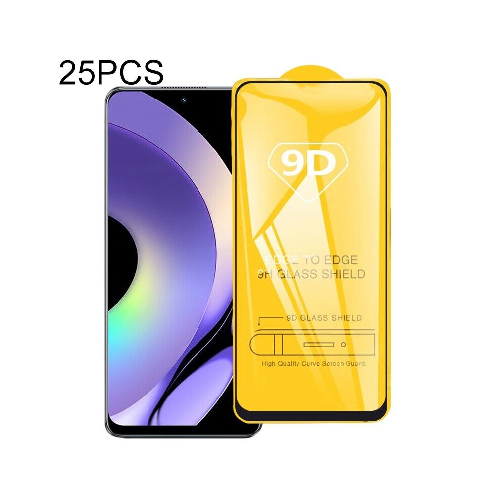 For Realme 10 Pro 25pcs 9D Full Glue Screen Tempered Glass Film