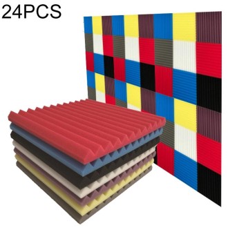 24 PCS Recording Studio Drum Room Acoustic Foam, Random Color Delivery