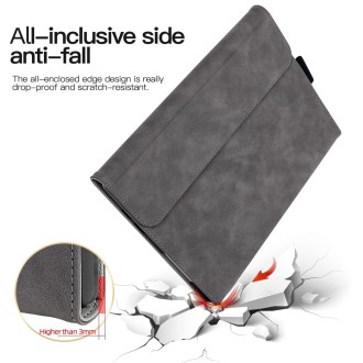 For Microsoft Surface Pro 8 Sheepskin All-Inclusive Shockproof Protective Case with Power Bag(Grey)