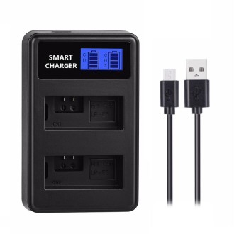 For Canon LP-E5 Smart LCD Display USB Dual-Channel Charger