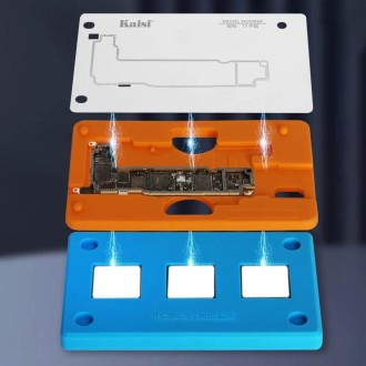 Kaisi 18 in 1 Silicone Middle Layer Tin Planting BGA Reballing Platform for iPhone X-14 Pro Max