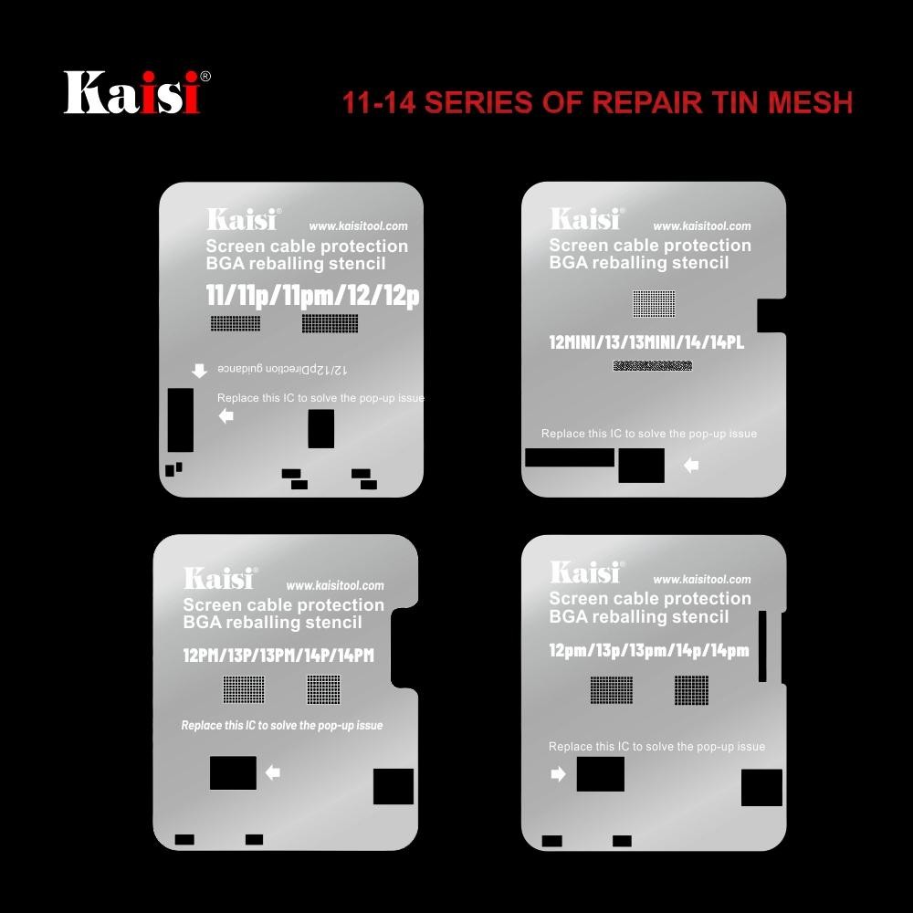 Kaisi LCD Screen IC BGA Reballing Stencil for iPhone 11 to 14 Pro Max