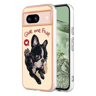 For Google Pixel 8a Electroplating Dual-side IMD Phone Case(Lucky Dog)