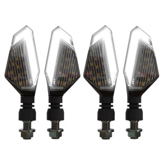 MK-236 4pcs 22LED Motorcycle V Line Two Color Turning Light Signal Angle Light(Yellow White)