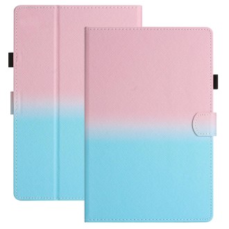 For 8 inch Universal Stitching Gradient Leather Tablet Case(Pink Blue)