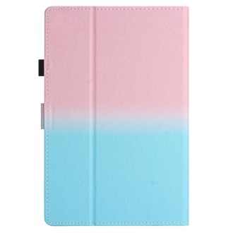 For 8 inch Universal Stitching Gradient Leather Tablet Case(Pink Blue)