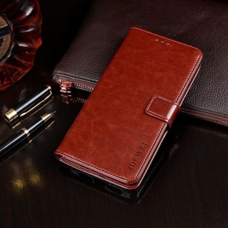 For Alcatel 3L (2020) idewei Crazy Horse Texture Horizontal Flip Leather Case with Holder & Card Slots & Wallet(Brown)