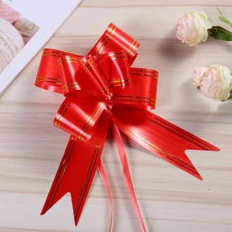 100pcs Hand Drawn Flower Wedding Ribbon Fruit Basket Bow Decoration(Red Phnom Penh)