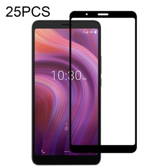 For Alcatel 3V (2019) 25 PCS Full Glue Full Screen Tempered Glass Film