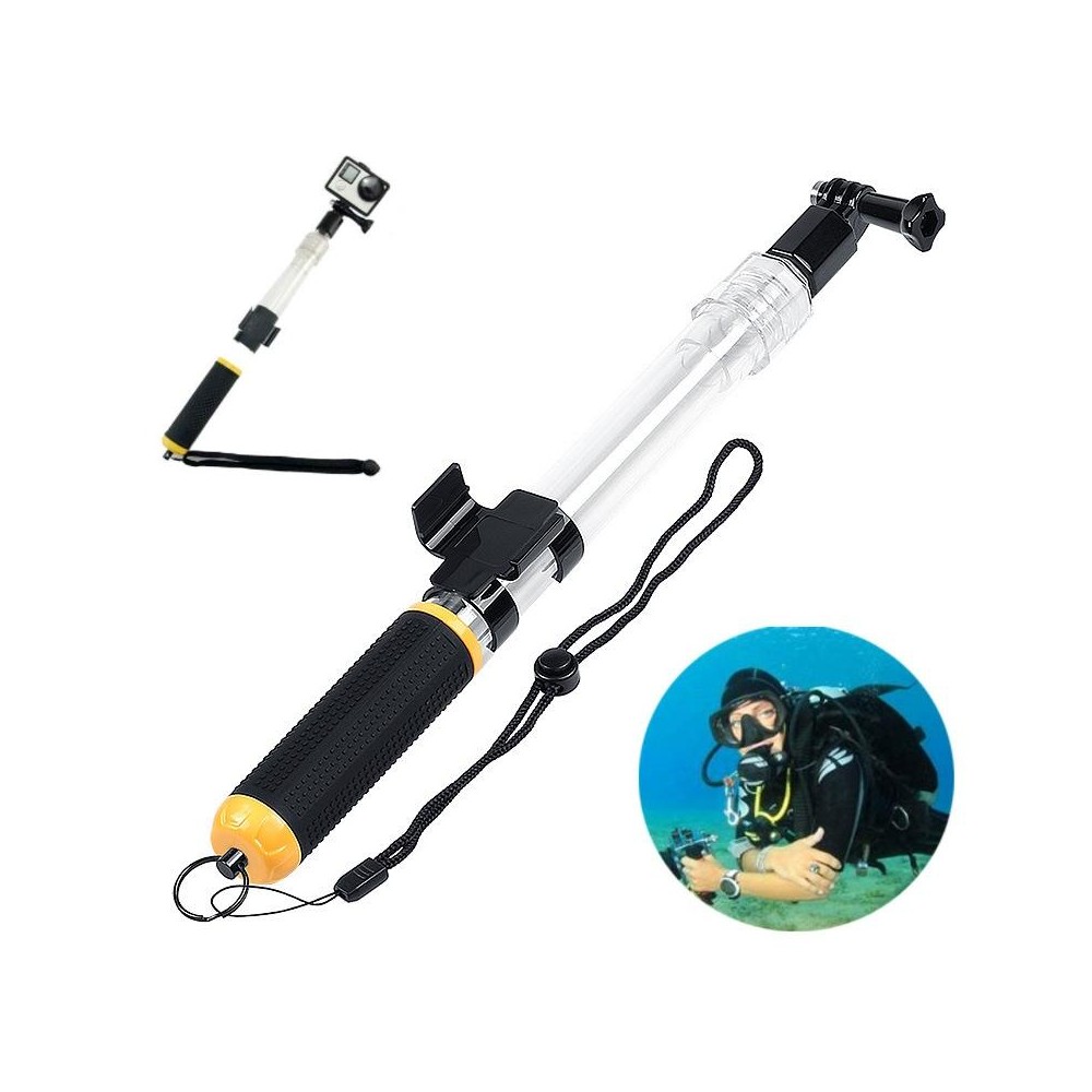 Transparent Retractable Selfie Stick Buoyancy Stick for Gopro Hero11 Black / HERO10 Black / HERO9 Black /HERO8 / HERO7 /6 /5 /5 