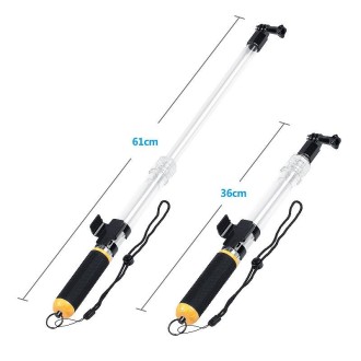 Transparent Retractable Selfie Stick Buoyancy Stick for Gopro Hero11 Black / HERO10 Black / HERO9 Black /HERO8 / HERO7 /6 /5 /5 