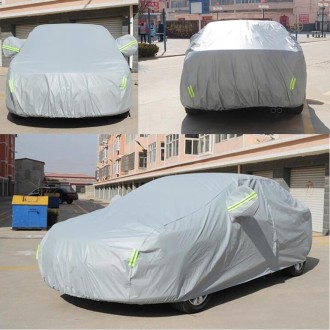 PVC Anti-Dust Sunproof Sedan Car Cover with Warning Strips, Fits Cars up to 5.1m(199 inch) in Length