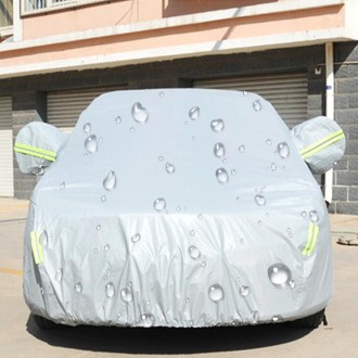 PEVA Anti-Dust Waterproof Sunproof Hatchback Car Cover with Warning Strips, Fits Cars up to 3.7m(144 inch) in Length