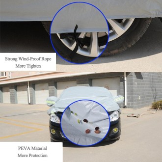 PEVA Anti-Dust Waterproof Sunproof Sedan Car Cover with Warning Strips, Fits Cars up to 5.1m(199 inch) in Length