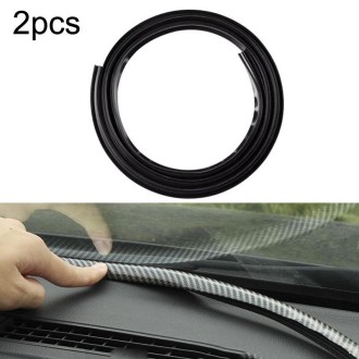 2pcs N856 No Fiber Pattern Car Elastomer Seal Rubber Strip Instrument Panel Leakproof Dustproof Soundproof Universal