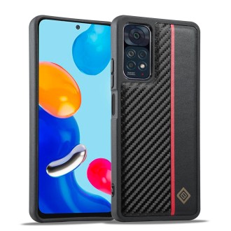 For Xiaomi Redmi Note 11 Pro 4G LC.IMEEKE 3 in 1 Carbon Fiber Texture Shockproof Phone Case(Black)