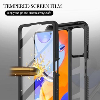 For Xiaomi Redmi Note 11 Pro 5G / 4G Foreign Starry Sky Solid Color Series PC + TPU Phone Case with PET Film(Black)