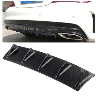 Universal Car Rear Bumper Lip Diffuser 5 Shark Fin Style Carbon Fiber  ABS, Size: 60.0x18.0x5.0cm