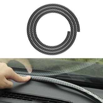 N856 Carbon Fiber Pattern Car Elastomer Seal Rubber Strip Instrument Panel Leakproof Dustproof Soundproof Universal