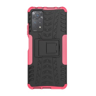 For Xiaomi Redmi Note 11 Pro 5G International Version Tire Texture Shockproof TPU+PC Phone Case with Holder(Pink)