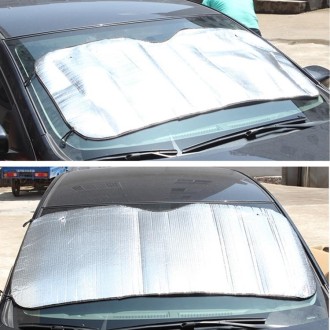 Silver Aluminum Foil Sun Shade Car Windshield Visor Cover Block Front Window Sunshade UV Protect, Size: 220 x 80cm